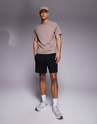 4505 - Icon - Short oversize molletonné en coton épais à séchage rapide - Noir - view 1