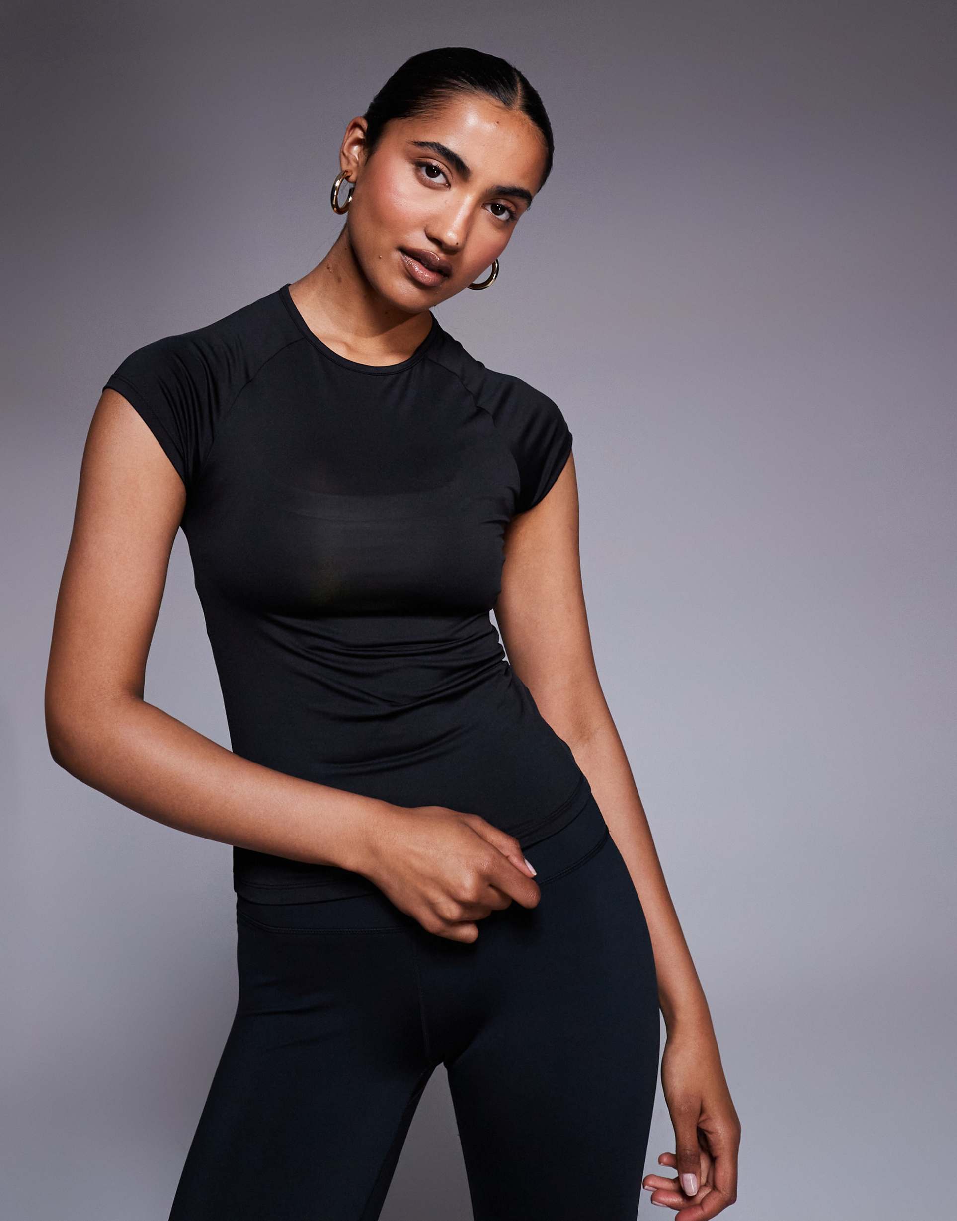 4505 icon slim fit active long sleeve top in black