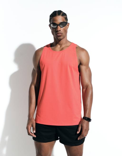 4505 Icon sneldrogend mesh traininghemd met racerback in tomaatrood, 2 van 6