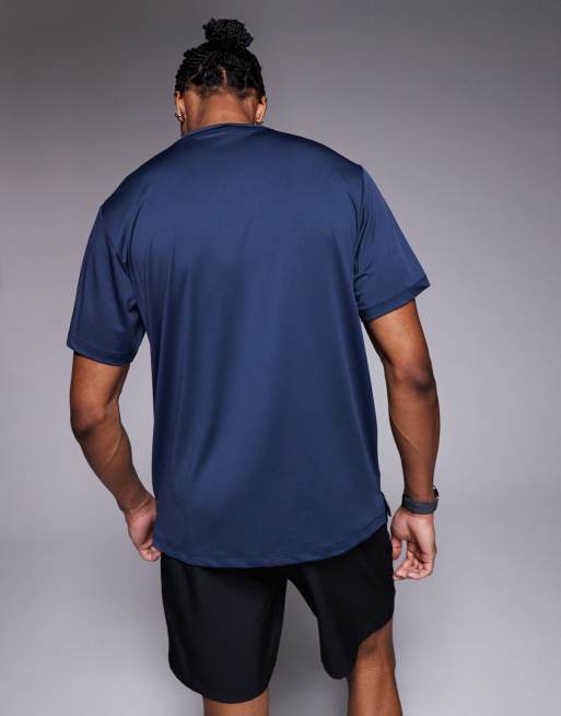 4505 - Icon - Sneldrogend trainings-T-shirt met losse pasvorm in marineblauw, 3 van 5