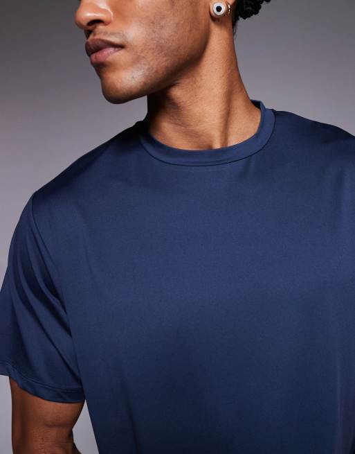 4505 - Icon - Sneldrogend trainings-T-shirt met losse pasvorm in marineblauw, 5 van 5