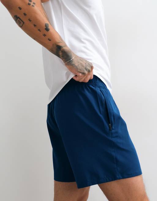 4505 - Icon - Sneldrogende 5 inch trainingsshort met ritszakken in donkerblauw, 3 van 5