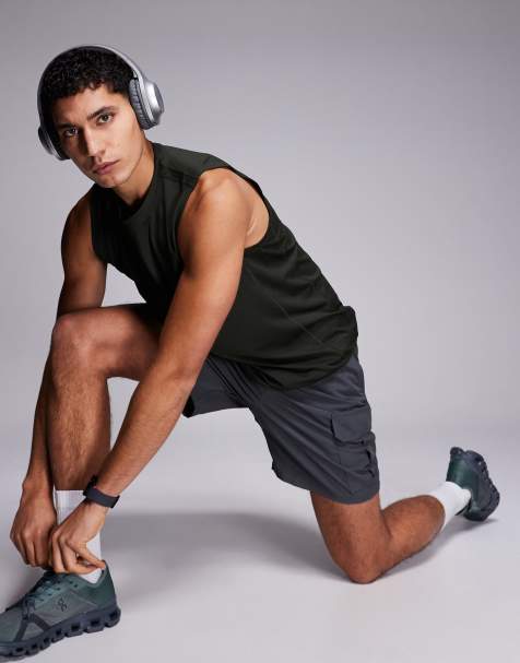 4505 - Icon - Sneldrogende cargo-trainingsshort van 18 cm met ritszakken in antracietgrijs - view 1