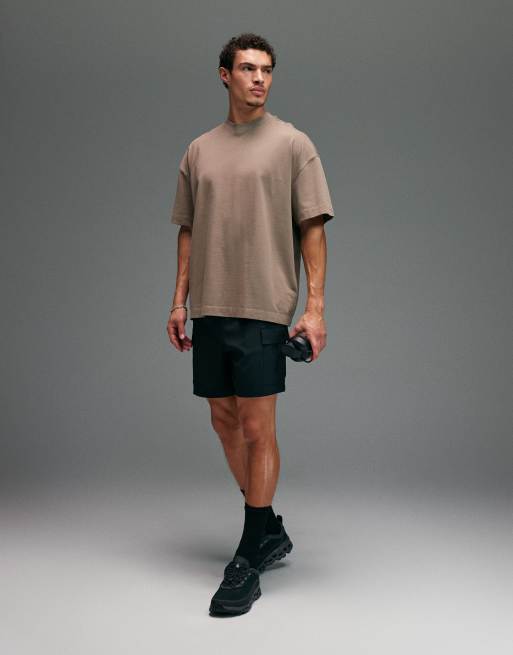 4505 - Icon - Sneldrogende cargo-trainingsshort van 18 cm met ritszakken in zwart, 2 van 5