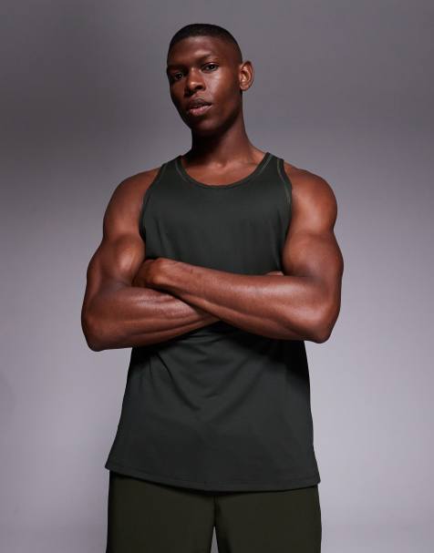 4505 - Icon - Sneldrogende sporttop met mesh en racerback in kaki - view 1