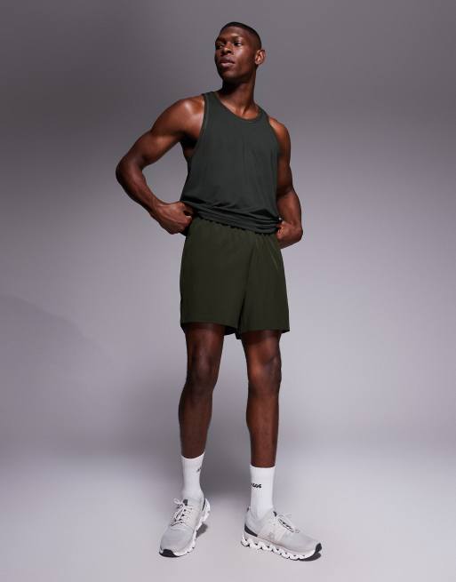 4505 - Icon - Sneldrogende trainingsshort van 13 cm met ritszakken in kaki, 2 van 5