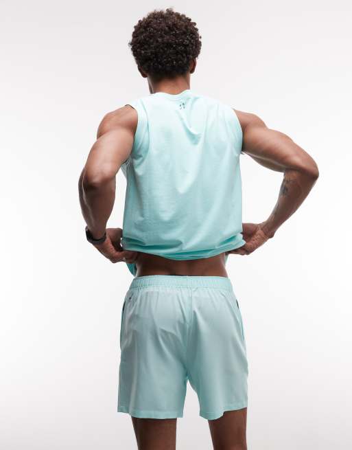 4505 - Icon - Sneldrogende trainingsshort van 13 cm met ritszakken in mintgroen, 5 van 5