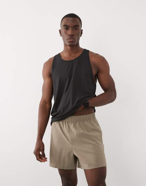 4505 - Icon - Sneldrogende trainingsshort van 13 cm met ritszakken in zandsteen beige, 2 van 5