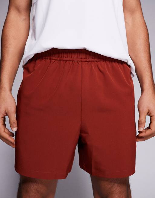 4505 - Icon - Sneldrogende trainingsshort van 13cm met ritszakken in roestbruin, 4 van 5