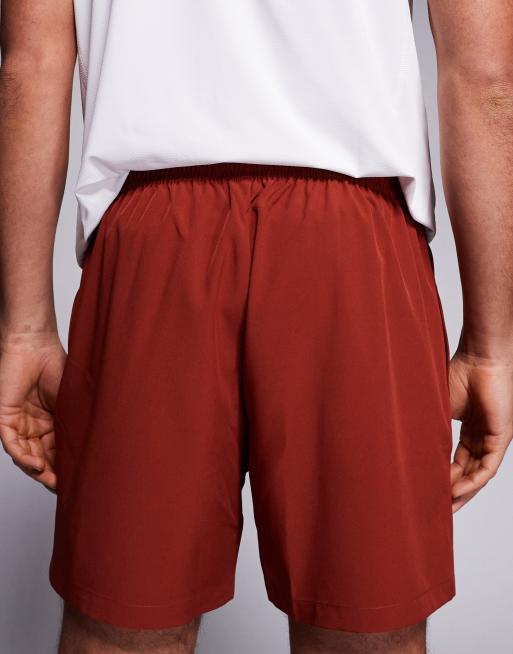 4505 - Icon - Sneldrogende trainingsshort van 13cm met ritszakken in roestbruin, 5 van 5