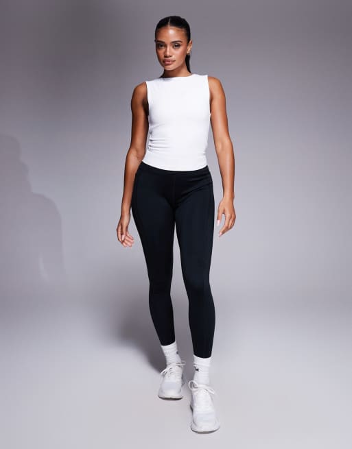 4505 Icon soft touch high neck tank with inner bra in white