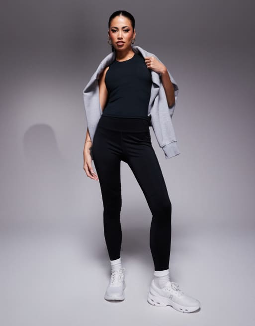 4505 Icon soft touch high neck vest with inner bra and removable padding in black , 3 of 4