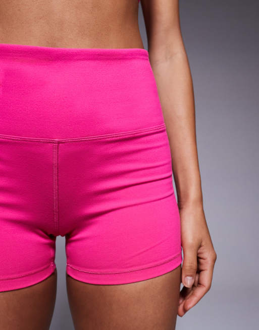 4505 Icon soft touch high waist 3 inch booty short in hot pink , 5 of 5