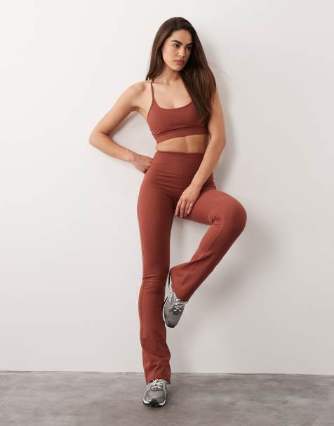 4505 Icon soft touch high waist slim kick yoga leggings in amber - view 1