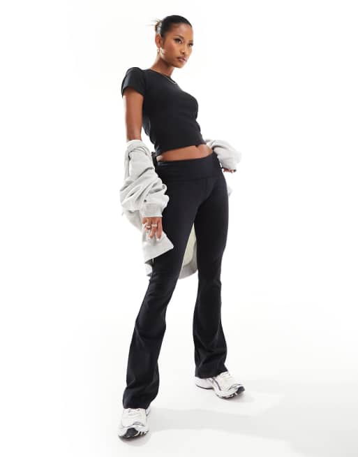4505 Icon soft touch high waist slim kick yoga leggings in black, 3 of 5
