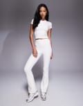 [ASOS] 4505 Icon soft touch high waist slim kick yoga leggings in buttermilk-White 14 Buttermilk