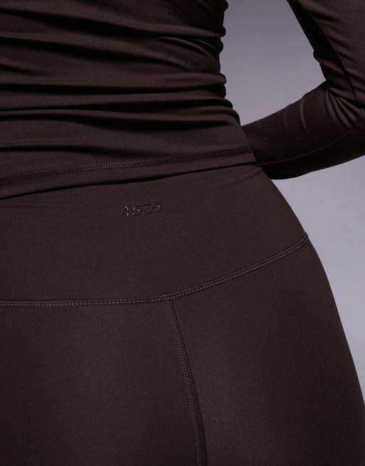 4505 Icon soft touch high waist slim kick yoga leggings in chocolate, 3 of 5