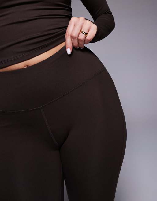 4505 Icon soft touch high waist slim kick yoga leggings in chocolate, 5 of 5
