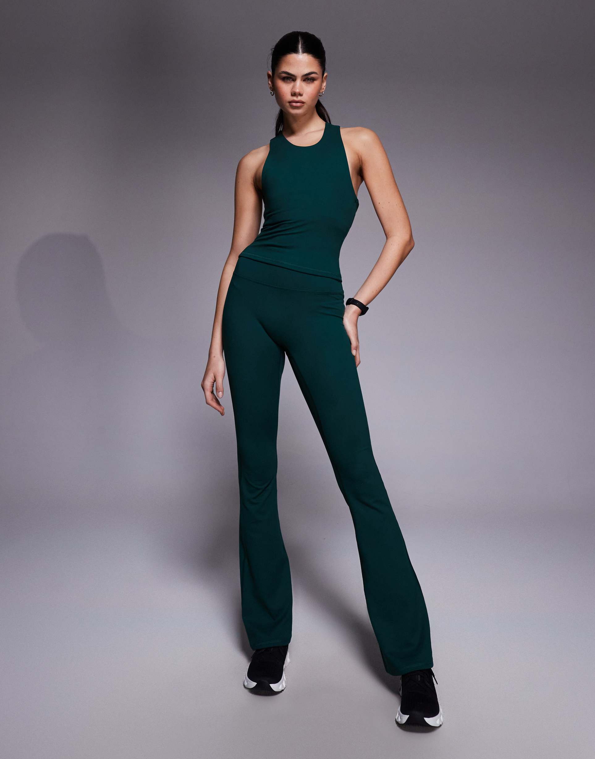 4505 icon soft touch high waist slim kick yoga leggings in evergreen