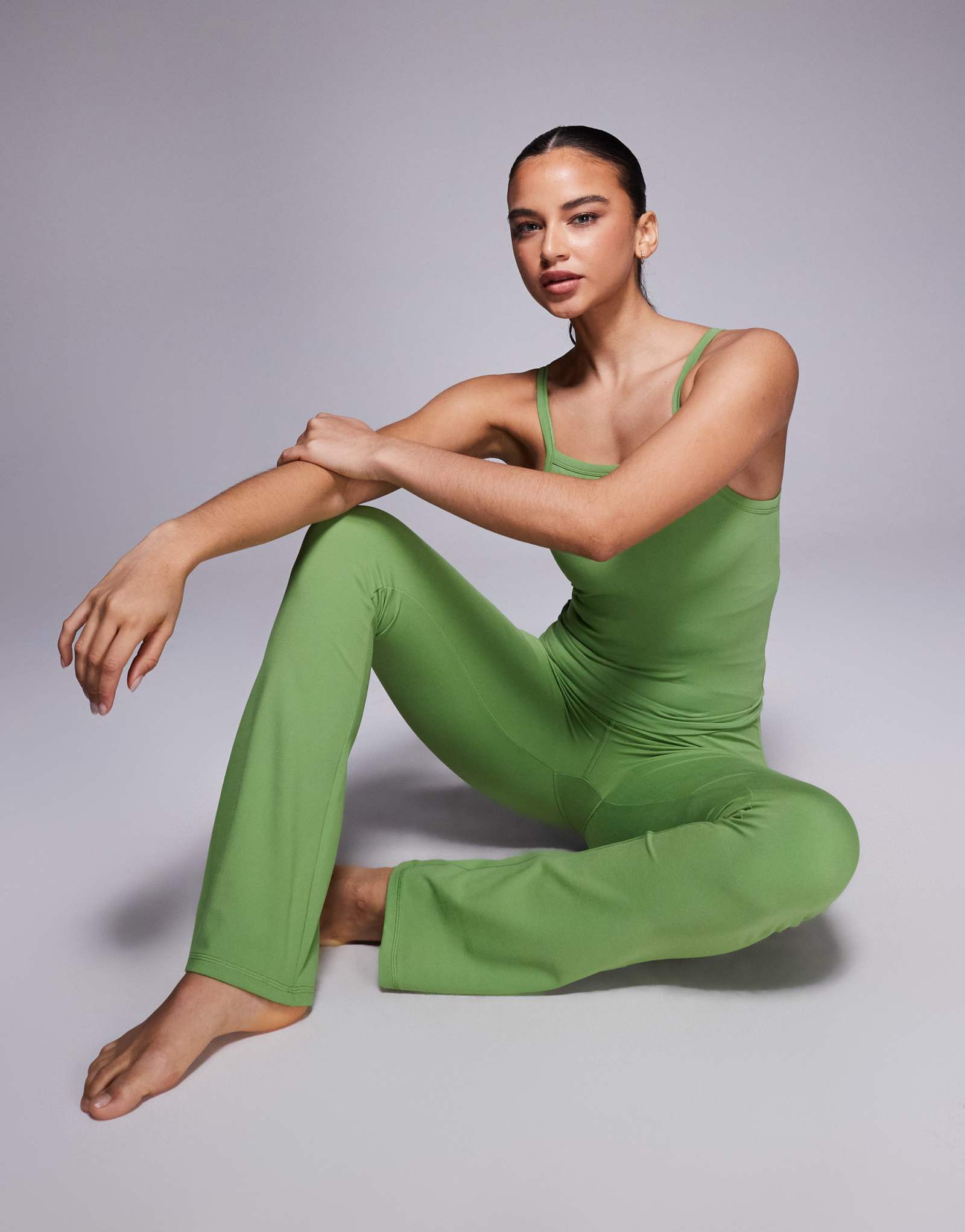 4505 Icon мягкие на ощупь леггинсы для йоги с завышенной талией зеленого цвета