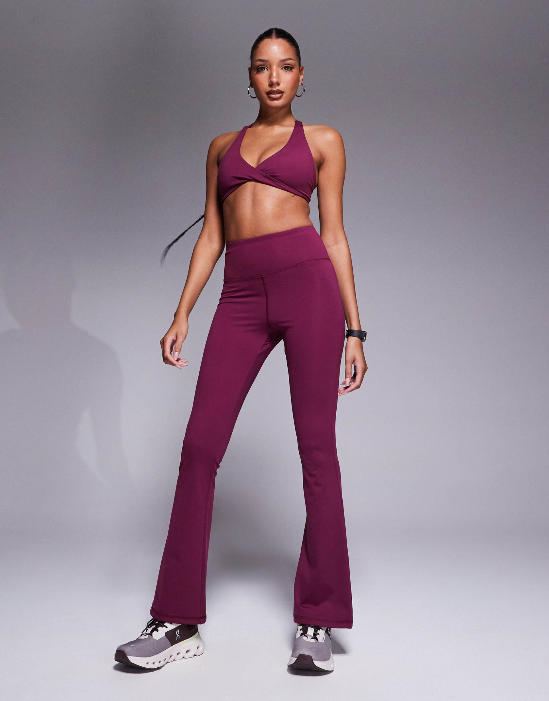 4505 icon soft touch high waist slim kick yoga leggings in mulberry