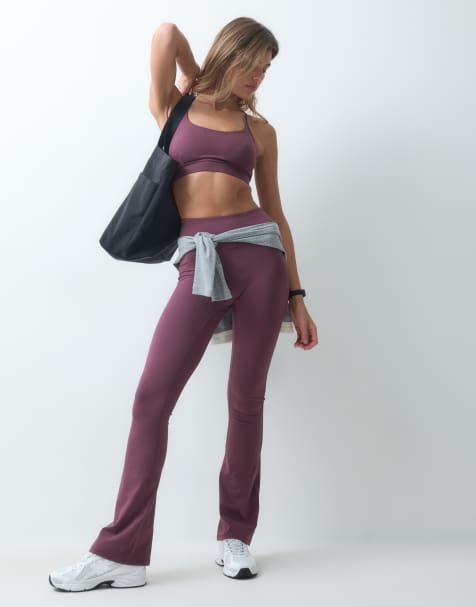4505 Icon soft touch high waist slim kick yoga leggings in plum - view 1
