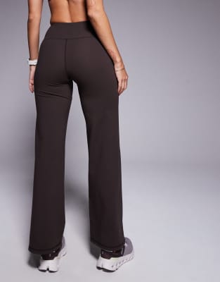 4505 Icon soft touch high waist wide leg dance pant in chocolate - view 1