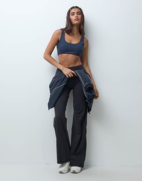 4505 Icon soft touch high waist wide leg dance pants in black - view 1