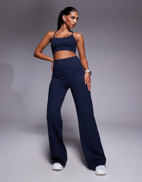 4505 Icon soft touch high waist wide leg dance pants in midnight navy - view 1