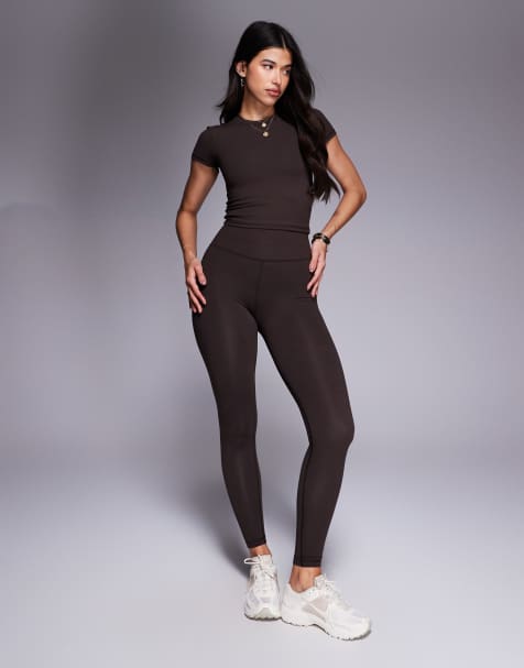 4505 Icon soft touch high waist yoga gym legging in choclate - view 1