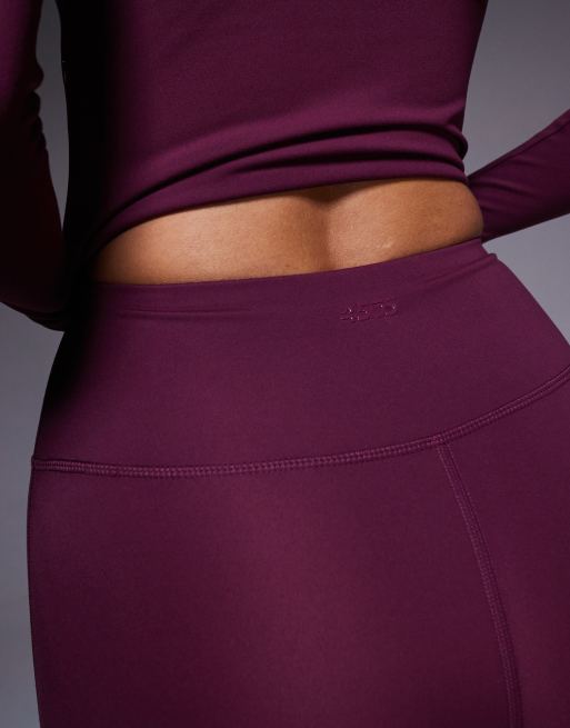 4505 Icon soft touch high waist yoga legging in burgundy, 3 of 5