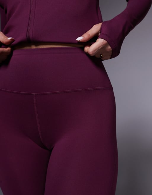 4505 Icon soft touch high waist yoga legging in burgundy, 5 of 5