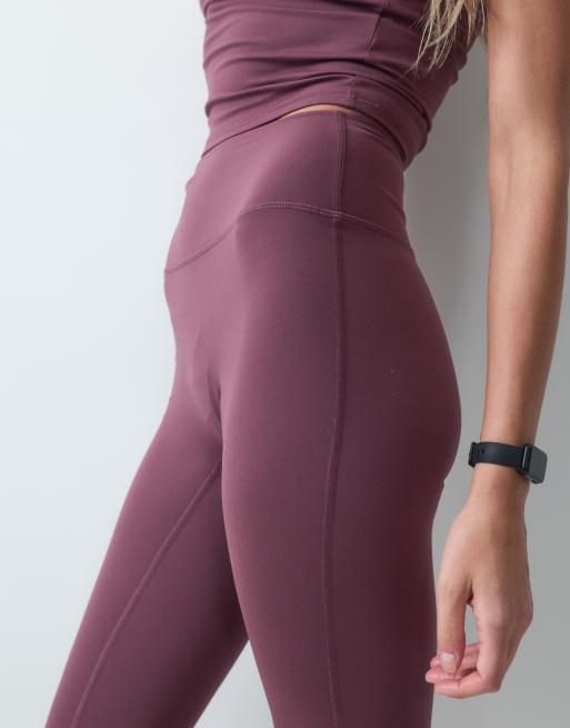 4505 Icon soft touch high waist yoga legging in plum, 3 of 5