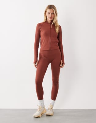 4505 Icon Soft Touch High Waist Yoga Leggings In Brown