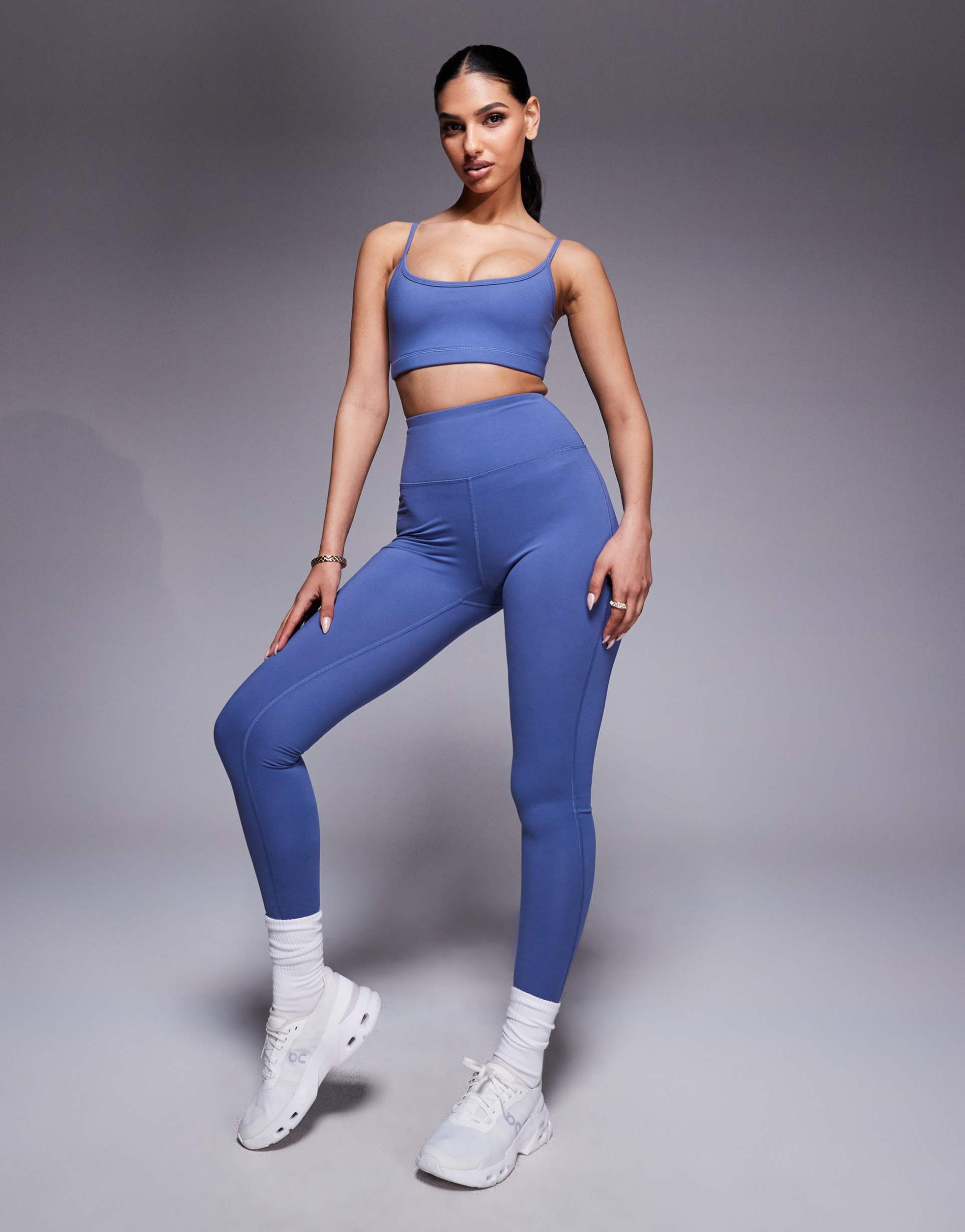 4505 icon soft touch high waist yoga leggings in china blue