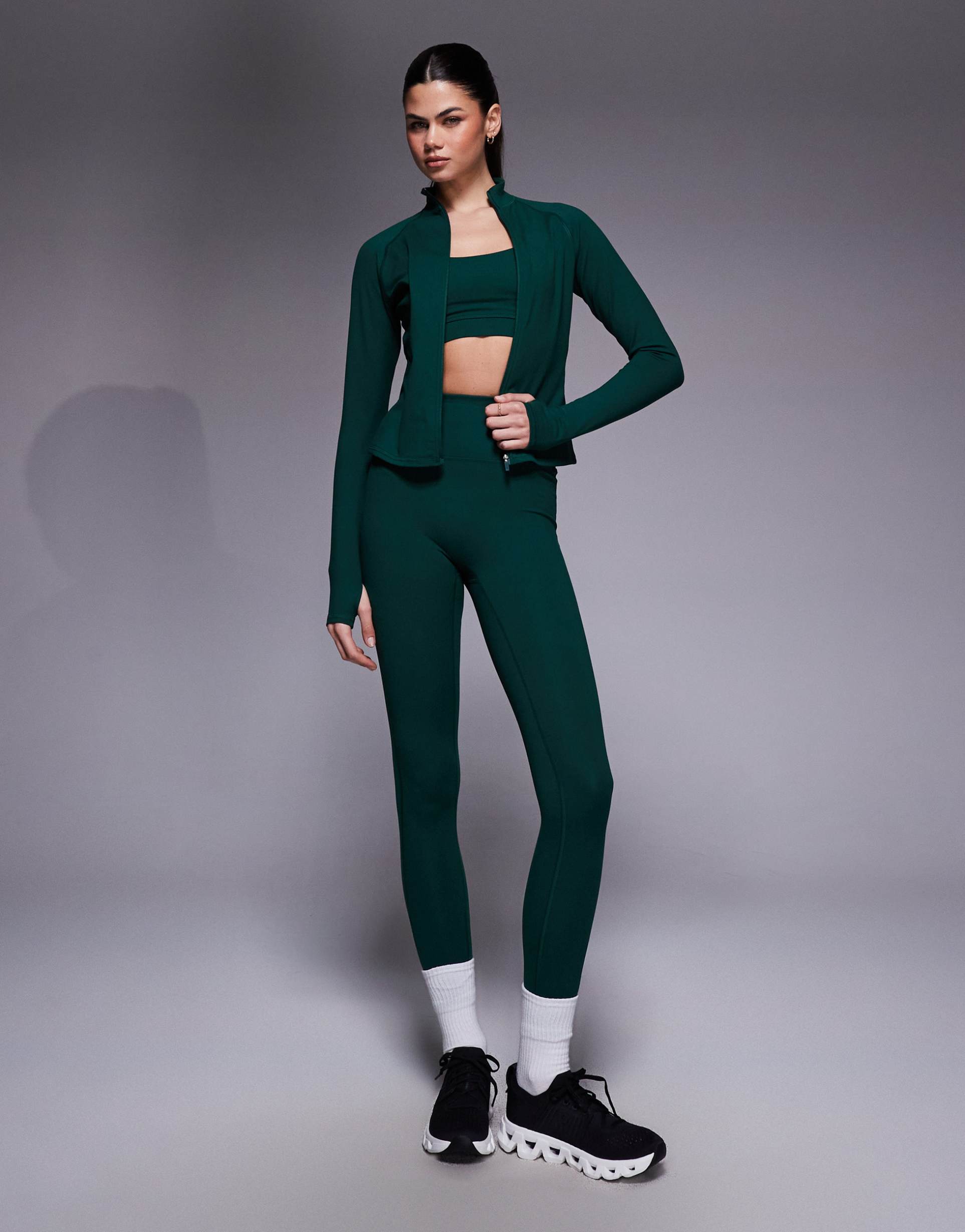 4505 icon soft touch high waist yoga leggings in evergreen