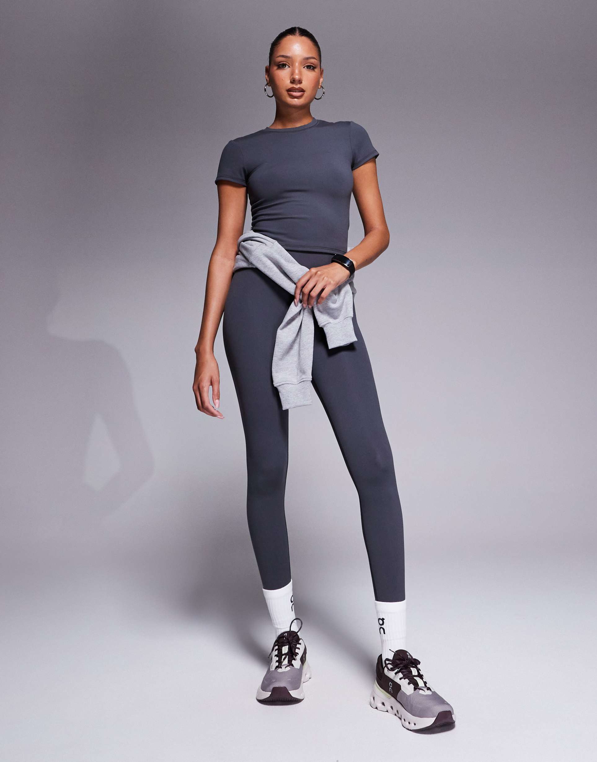 4505 icon soft touch high waist yoga leggings in iron gray