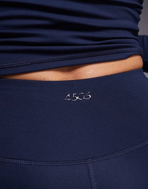 4505 Icon soft touch high waist yoga leggings in midnight navy , 2 of 5