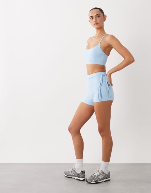 4505 Icon soft touch light support sports bra with adjustable straps in baby blue, 2 of 4
