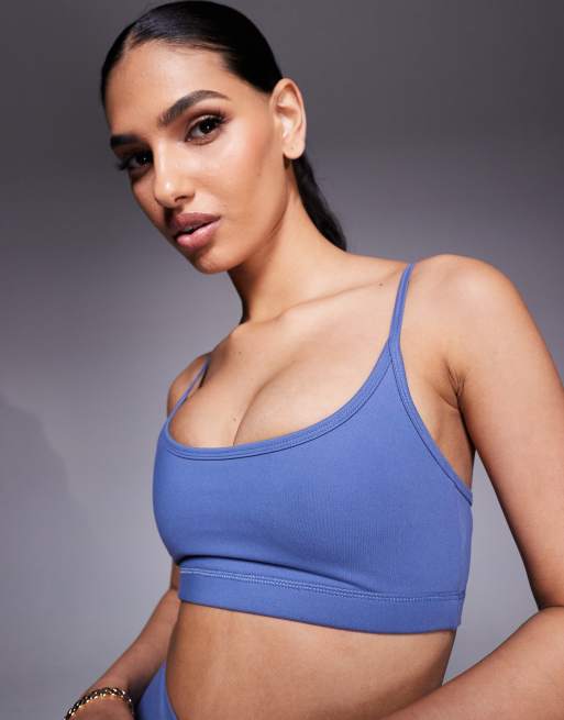 4505 Icon soft touch light support sports bra with adjustable straps in china blue, 4 of 4