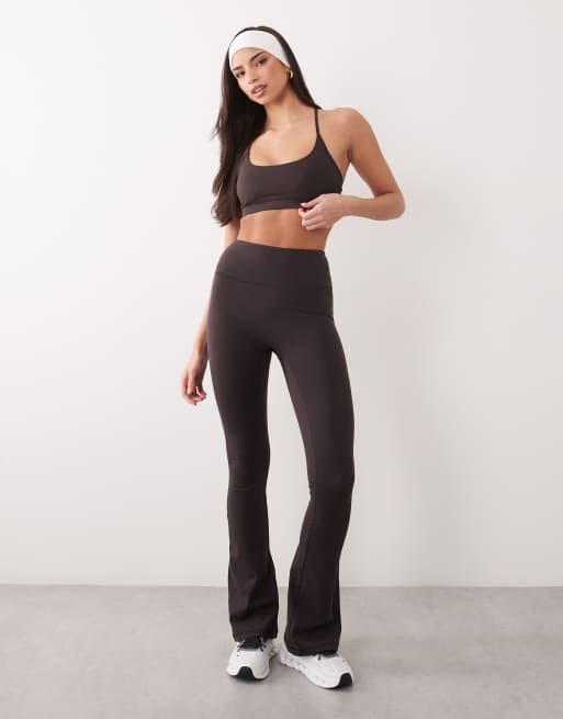 4505 Icon soft touch light support sports bra with adjustable straps in dark chocolate, 3 of 4