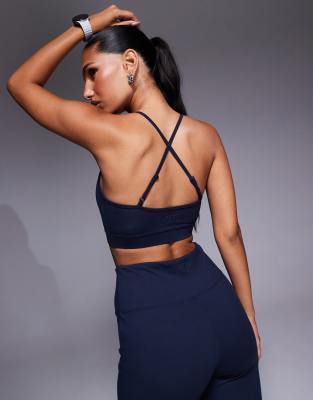 4505 Icon Soft Touch Light Support Sports Bra With Adjustable Straps In Blue