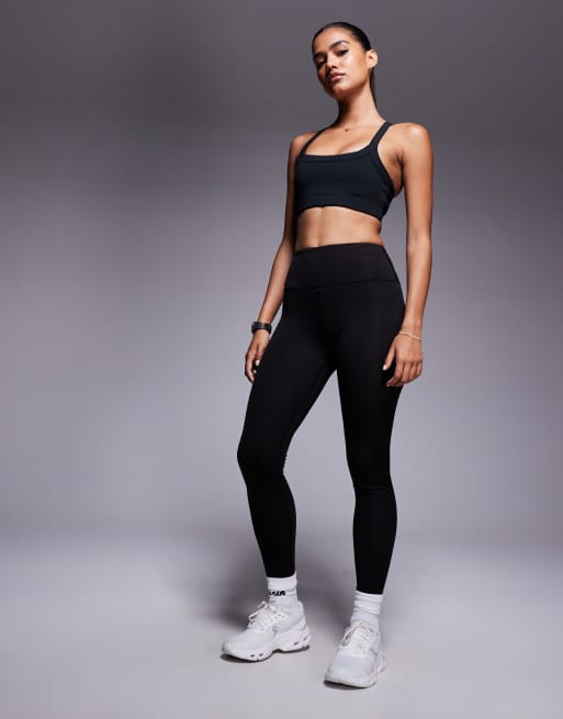 4505 Icon soft touch medium support soft touch square neck sports bra in black 