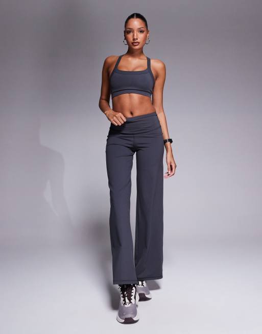 4505 Icon soft touch medium support square neck sports bra in iron gray , 2 of 4