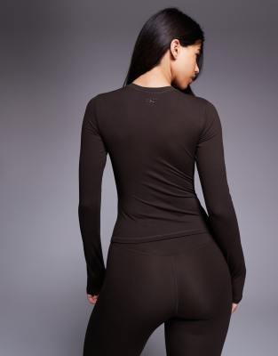 4505 Icon Soft Touch Performance Long Sleeve Baby T-shirt In Brown