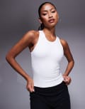 [ASOS] 4505 Icon soft touch racer back singlet with inner bra and removable padding in white 12 White