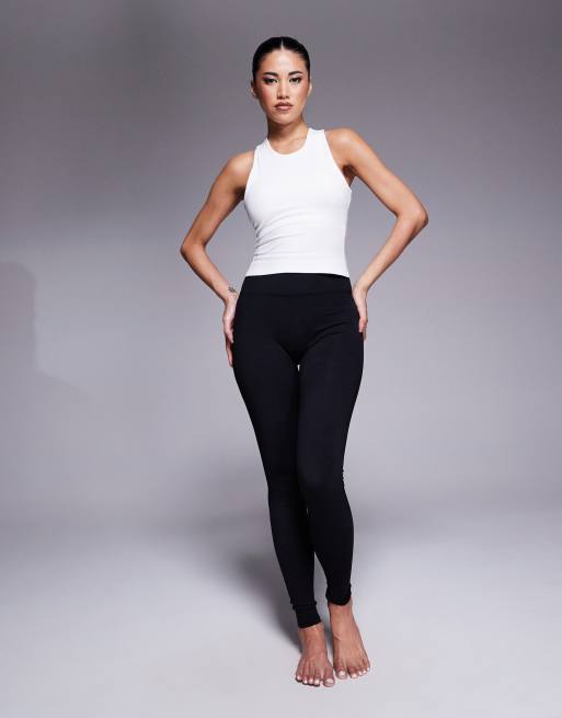 4505 Icon soft touch racer back tank top with inner bra and removable padding in white 