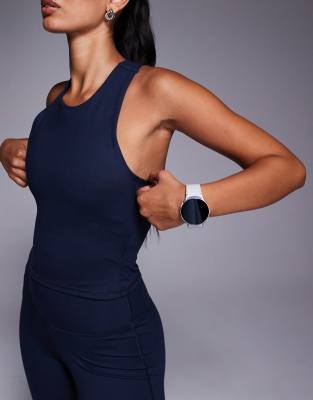 4505 Icon Soft Touch Racer Back Tank Top With Shelf Bra And Removable Padding In Blue