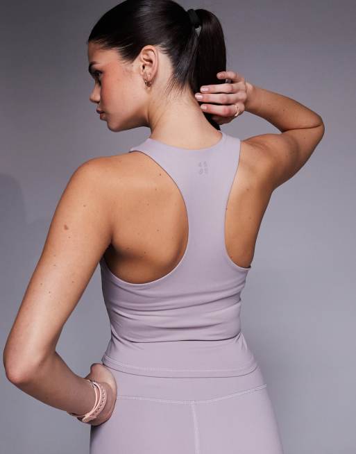 4505 Icon soft touch racer back vest with inner bra and removable padding in ash, 4 of 4
