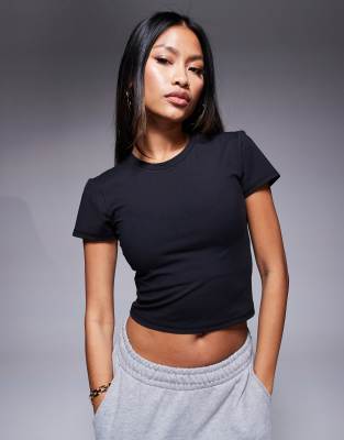 asos 4505 Icon soft touch studio baby t-shirt in black